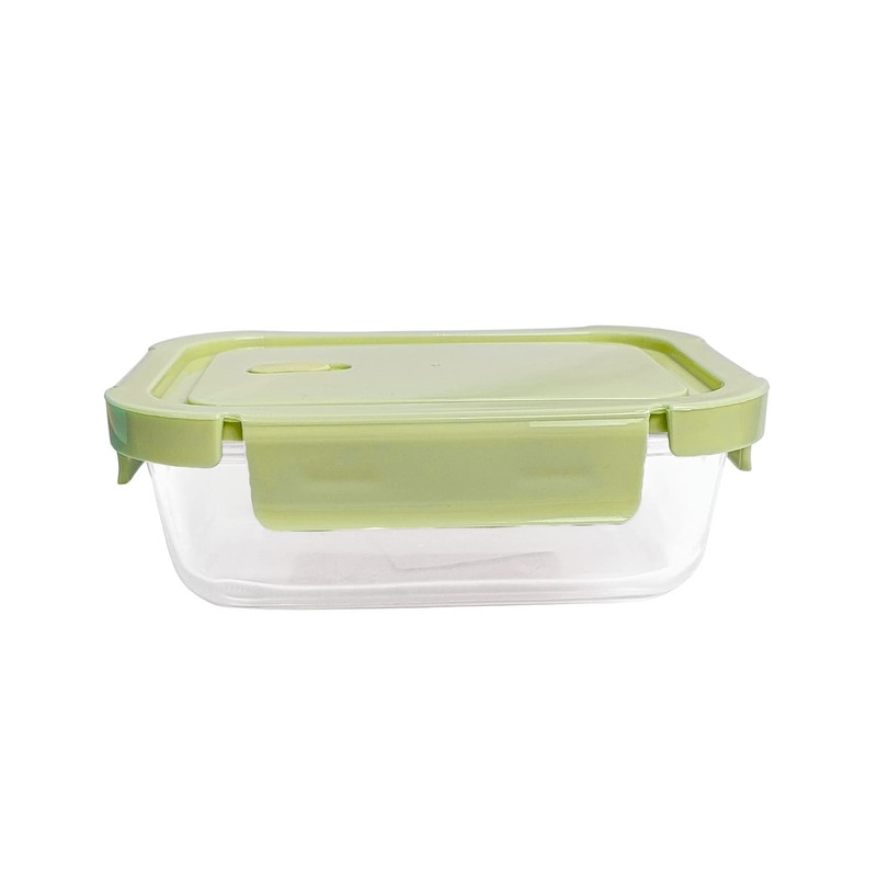 TAPER DE VIDRIO HERMÉTICO 1040ML RECTANGULAR SET 3 UNIDADES VERDE - 7