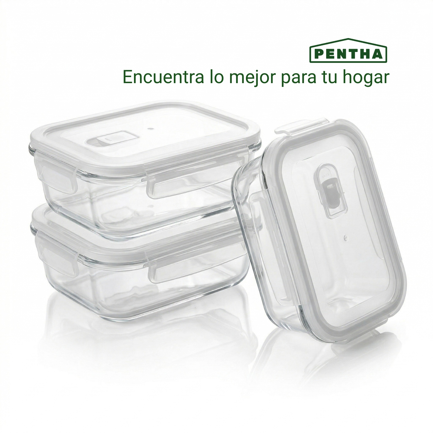 TAPER HERMÉTICO DE VIDRIO PARA SNACKS 410ML PACK 3 - 6