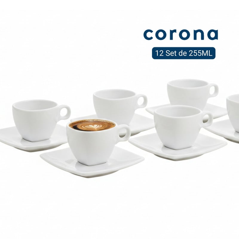 JUEGO TAZAS 24 PZS 255ML ACTUALITE CORONA BLANCO - 1