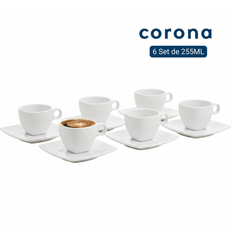 JUEGO TAZAS 12 PZS 255ML ACTUALITE CORONA BLANCO - 1