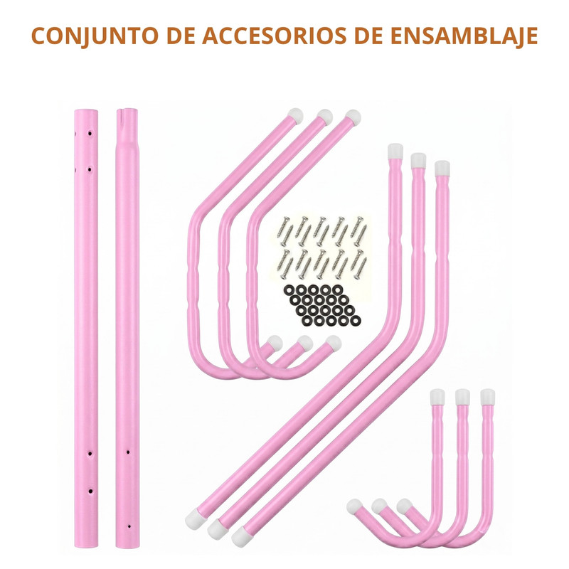 PERCHERO ARMABLE COLGADOR METÁLICO PARA ORDEN Y ESTILO ROSADO - 7