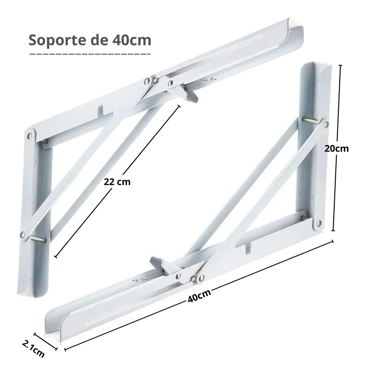 REPISA, SOPORTE, ÁNGULO PLEGABLE PUSH 40CM PACK X6 - 3