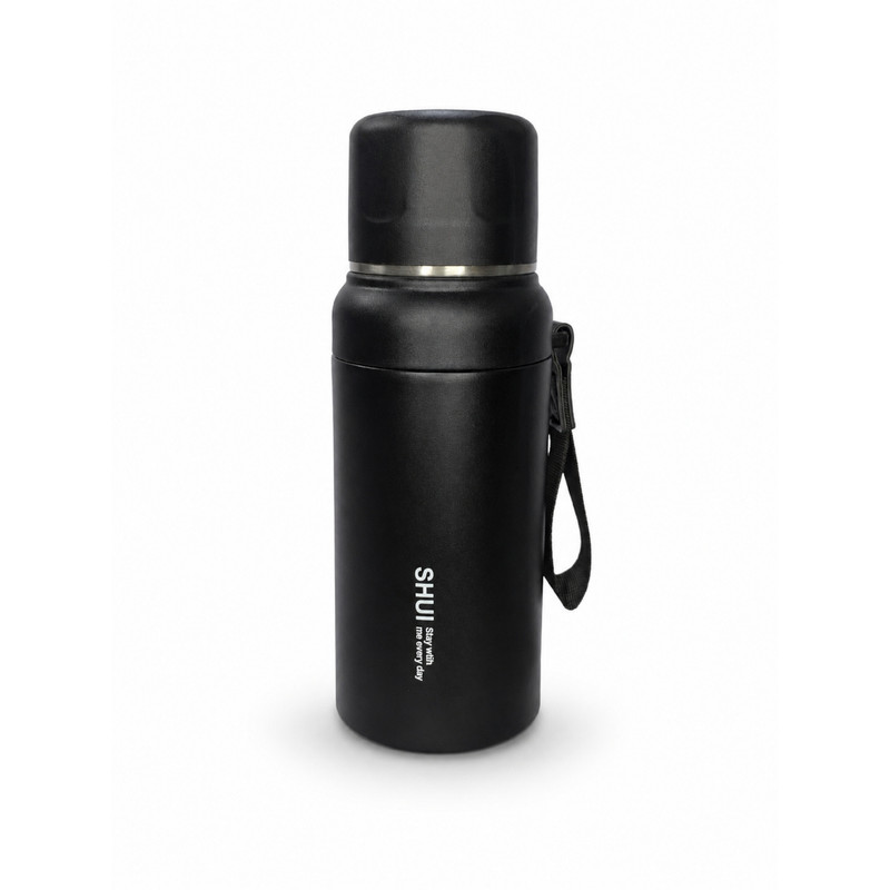 TERMO TOMATODO ACERO INOXIDABLE 304 600ML ANTIFUGAS NEGRO - 1