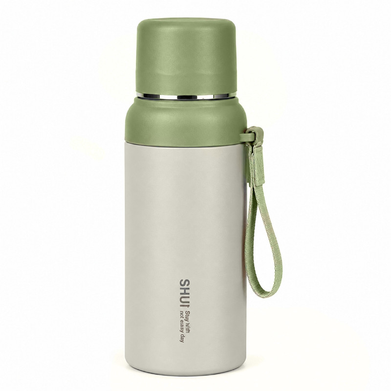 TERMO TOMATODO ACERO INOXIDABLE 304 600ML ANTIFUGAS VERDE - 1
