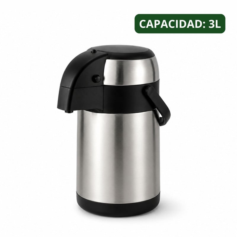 TERMO SIFÓN 3L ACERO INOXIDABLE CONSERVA BEBIDAS POR MÁS TIEMPO - 1