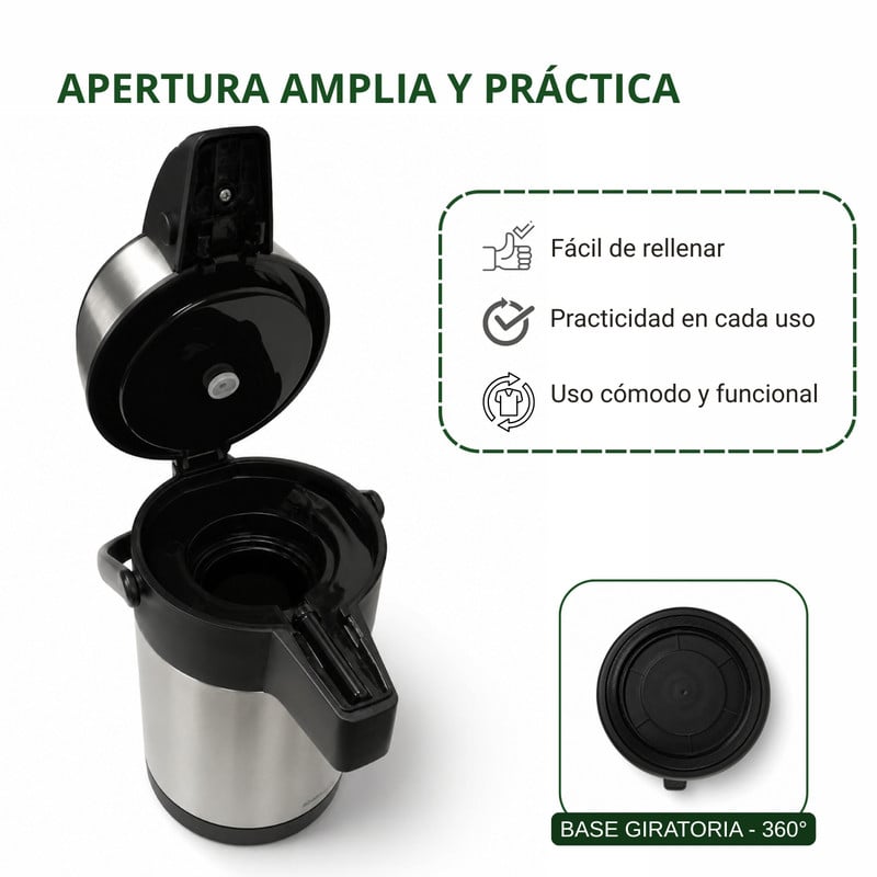TERMO SIFÓN 3L ACERO INOXIDABLE CONSERVA BEBIDAS POR MÁS TIEMPO - 3