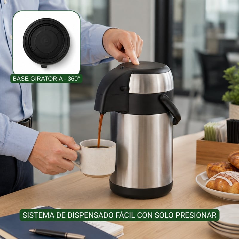TERMO SIFÓN 3L ACERO INOXIDABLE CONSERVA BEBIDAS POR MÁS TIEMPO - 4