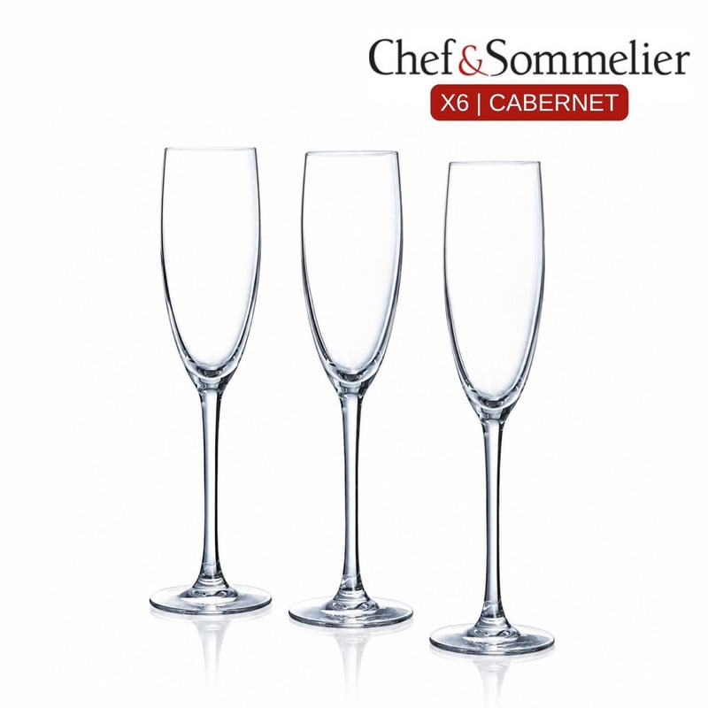 COPA FLAUTA CRISTAL 160ML CABERNET -X6 COPAS CHAMPAGNE - 1