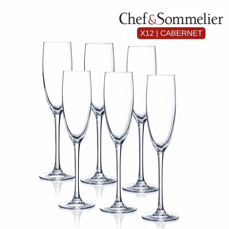 COPA FLAUTA CRISTAL 160ML CABERNET -X12 COPAS CHAMPAGNE - 1