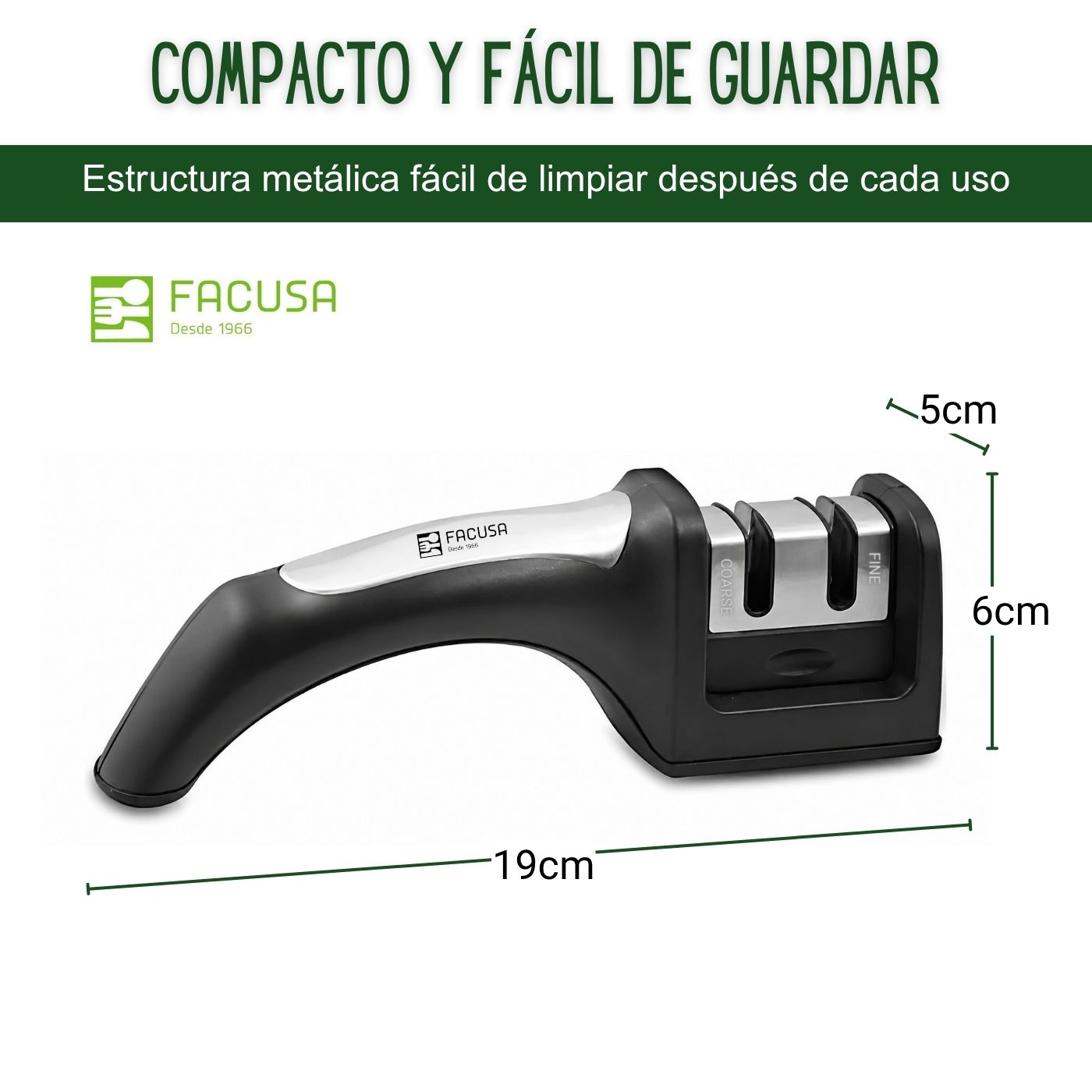 AFILADOR DE CUCHILLOS FACUSA PARA COCINA DIARIA - 2