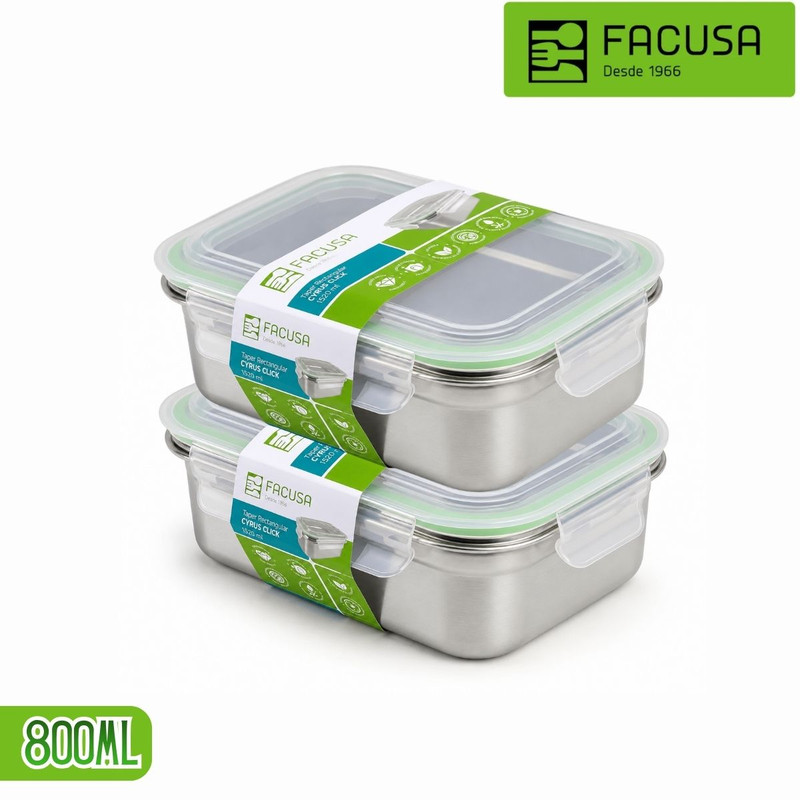 PACK 2 TAPER CYBUS FACUSA 800ML DE ACERO INOXIDABLE - 1