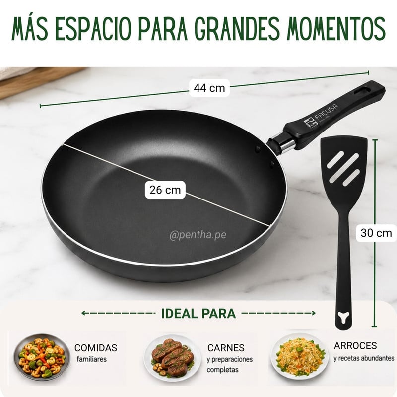 SARTÉN FACUSA NOVA 26CM + ESPÁTULA DE NYLON - 2