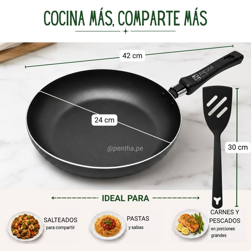 SARTÉN FACUSA NOVA 24CM + ESPÁTULA DE NYLON - 2
