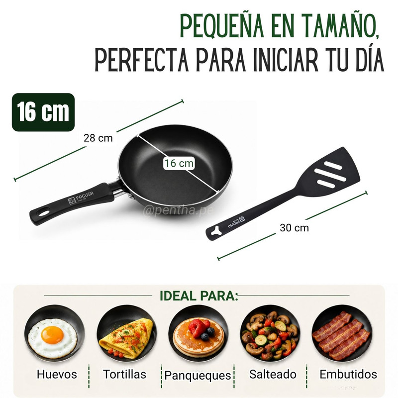 SARTÉN FACUSA NOVA 16CM + ESPÁTULA DE NYLON - 2