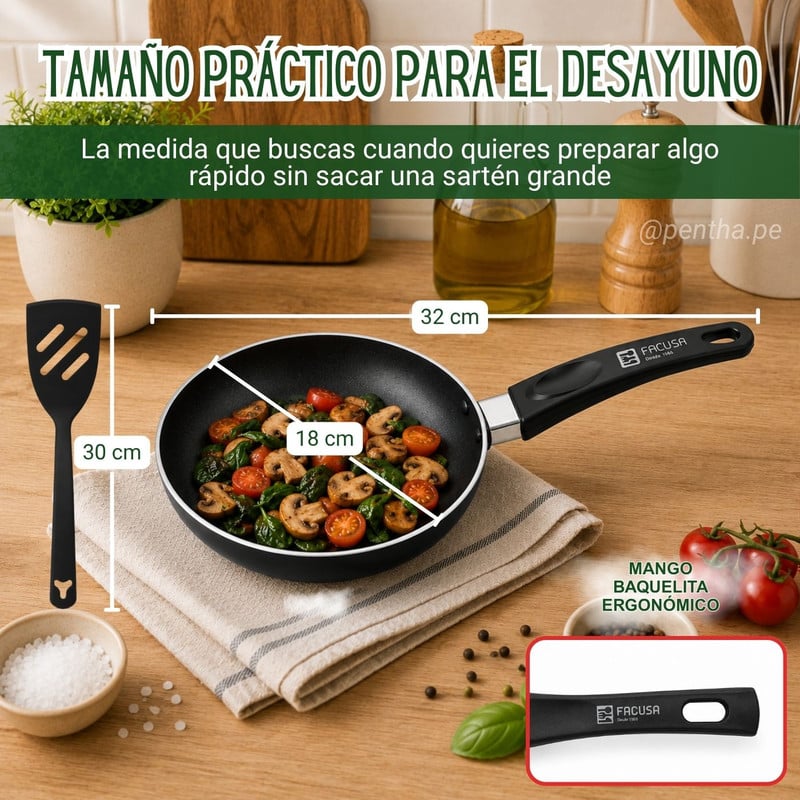 SARTÉN FACUSA NOVA 18CM + ESPÁTULA DE NYLON - 2