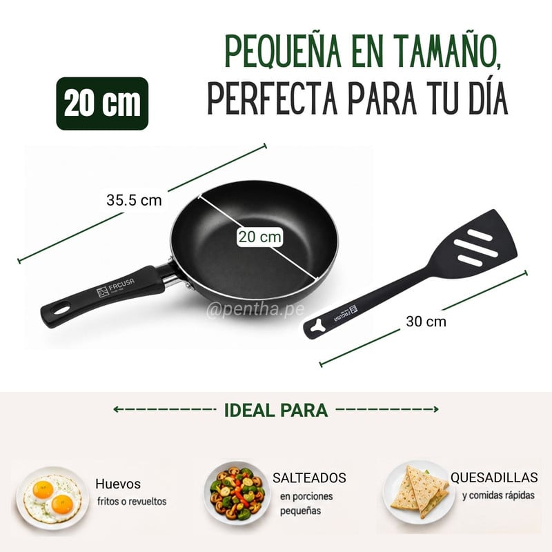 SARTÉN FACUSA NOVA 20CM + ESPÁTULA DE NYLON - 2