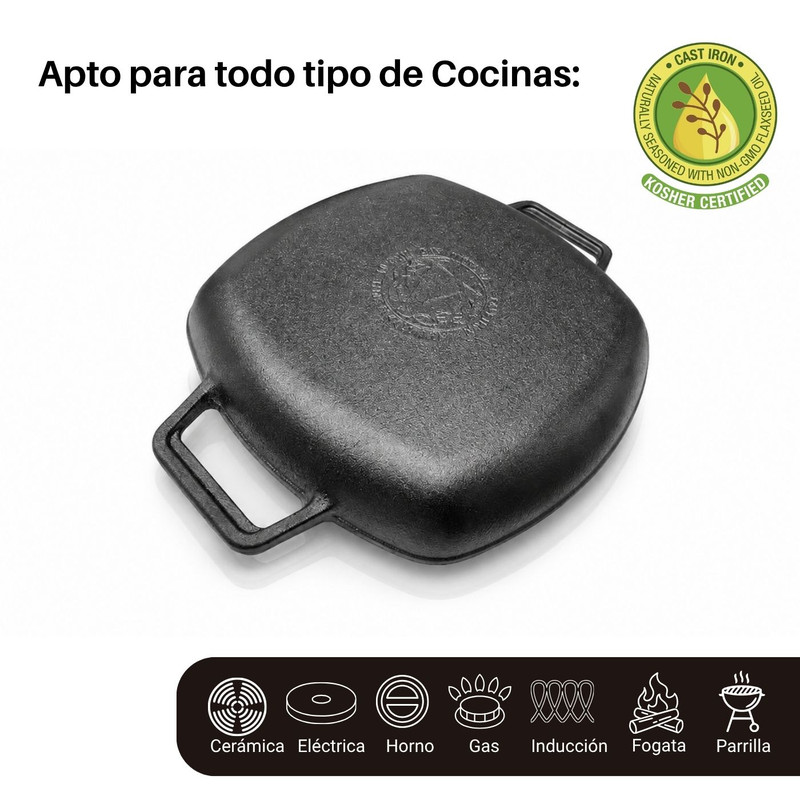 SARTÉN HIERRO FUNDIDO VICTORIA 25CM GRILL CURADO - 5