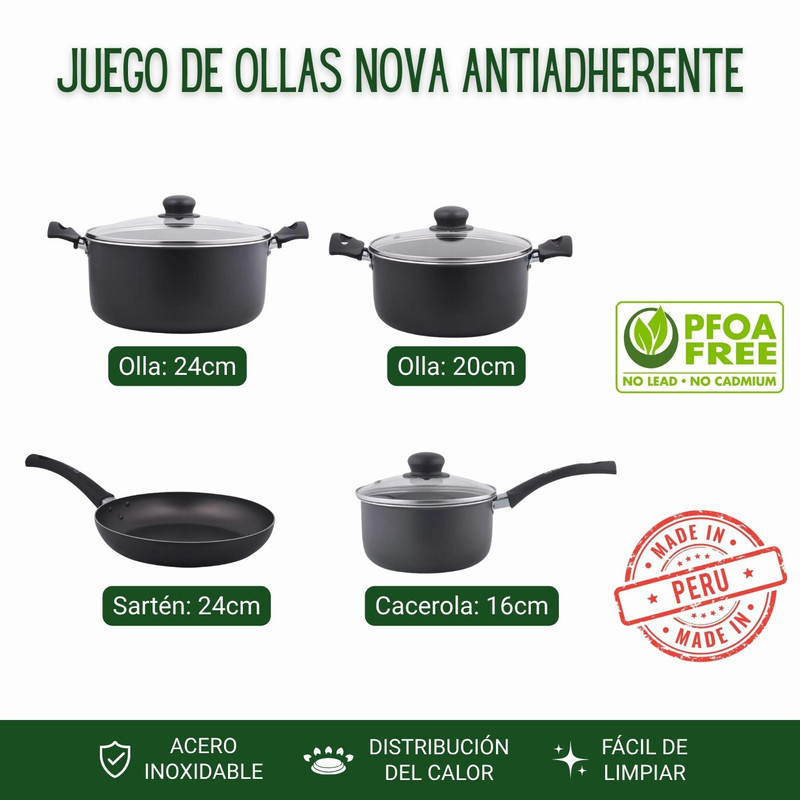 JUEGO DE OLLAS VALENCIA 7 PIEZAS ANTIADHERENTE FACUSA - 2