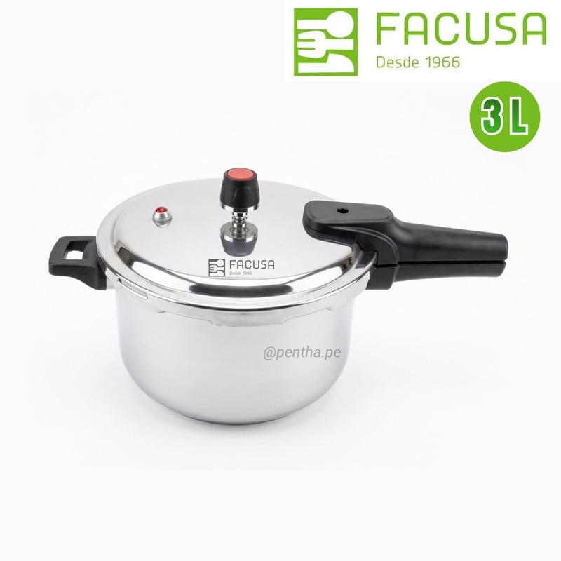 OLLA A PRESIÓN FACUSA 3L DE ACERO INOXIDABLE - 1