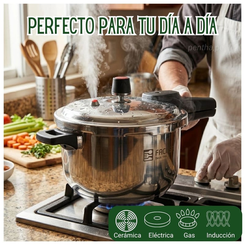 OLLA A PRESIÓN FACUSA 3L DE ACERO INOXIDABLE - 4