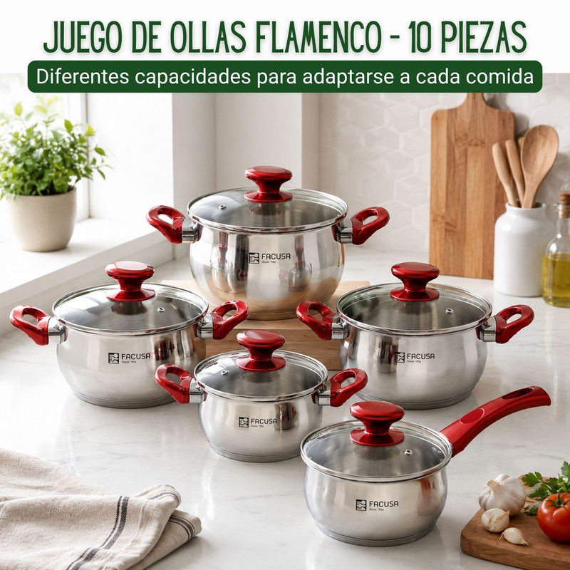 JUEGO DE OLLAS FACUSA 10PZS + CAFETERA MOKA - 4