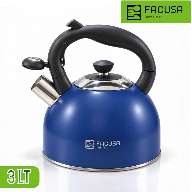 TETERA FACUSA 3L DE ACERO INOXIDABLE COLOR AZUL - 1