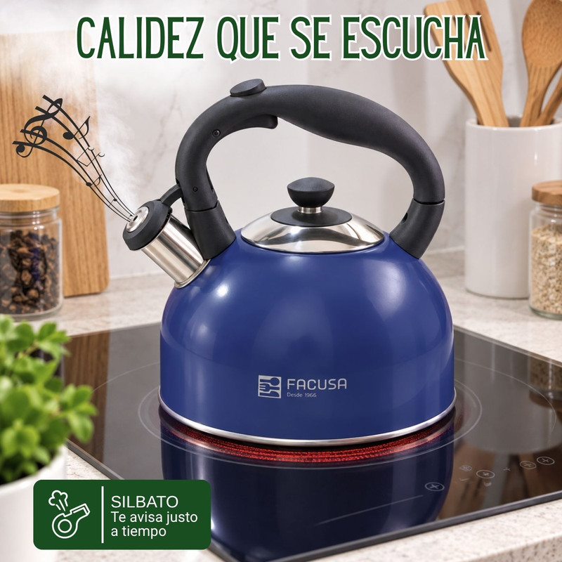 TETERA FACUSA 3L DE ACERO INOXIDABLE COLOR AZUL - 3
