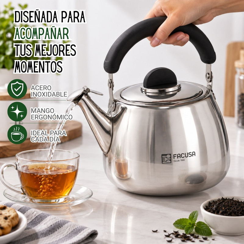 TETERA FACUSA LUNGO 4L DE ACERO INOXIDABLE - 3