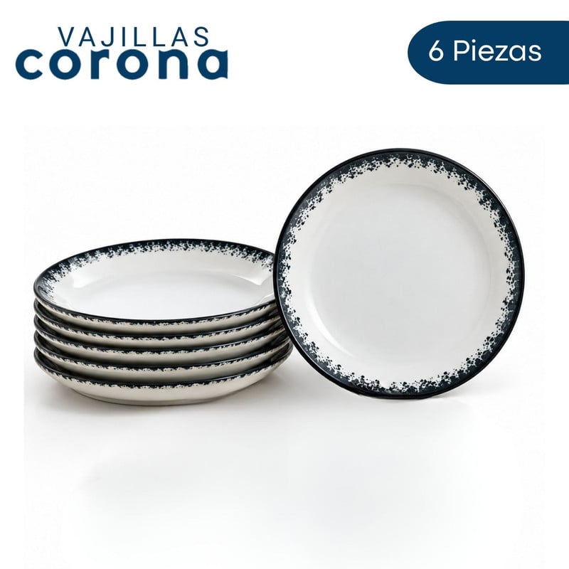 PLATO COUPE CORONA DE PORCELANA SET DE 6 UNIDADES - 1