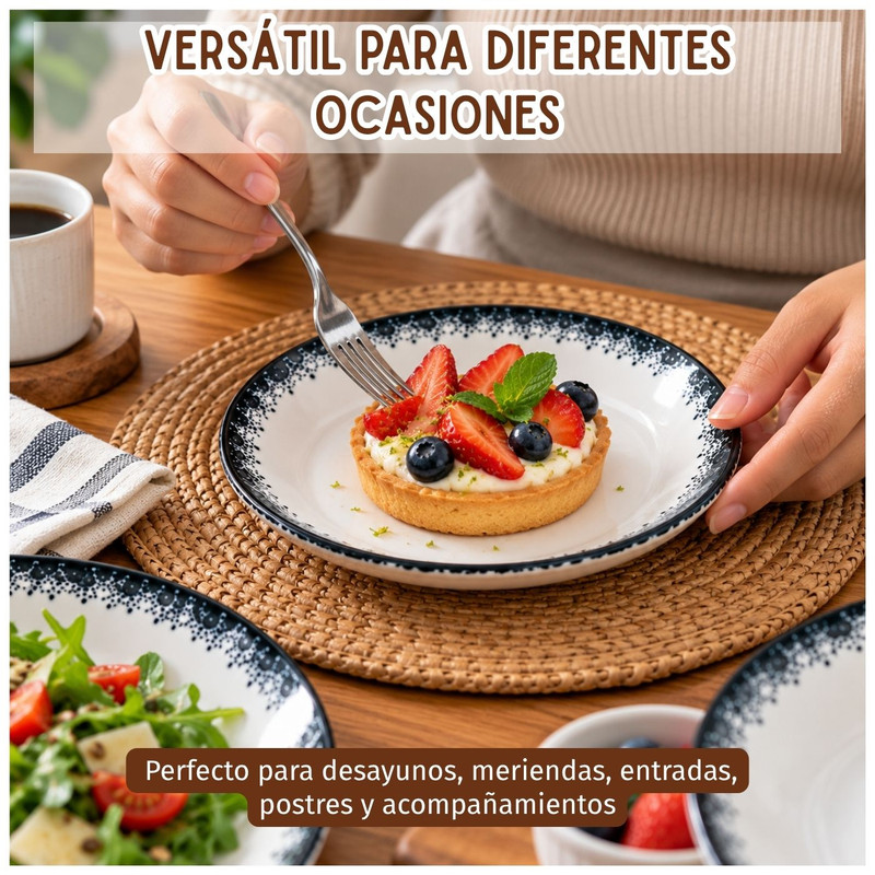 PLATO COUPE CORONA DE PORCELANA SET DE 6 UNIDADES - 3
