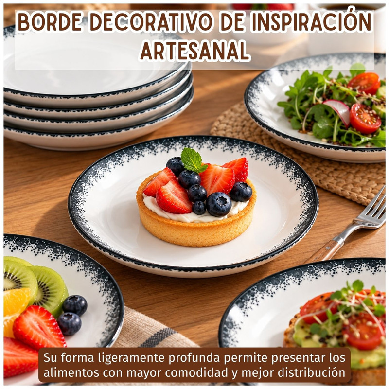 PLATO COUPE CORONA DE PORCELANA SET DE 6 UNIDADES - 4