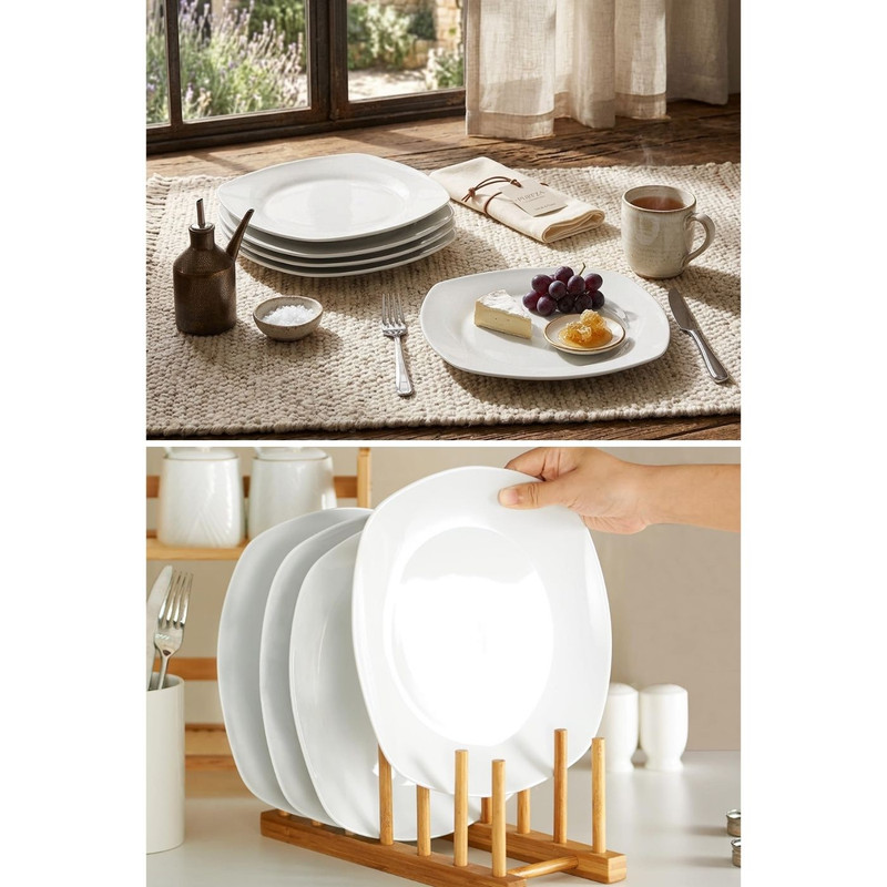 PLATO TENDIDO DE LOZA 20.8CM SET DE 12 UNIDADES - 5