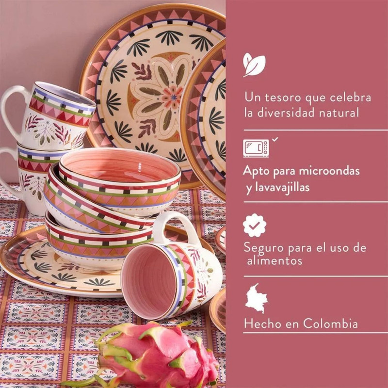 VAJILLA SELVÁTICA CORONA 16 PIEZAS PARA TU MESA - 3