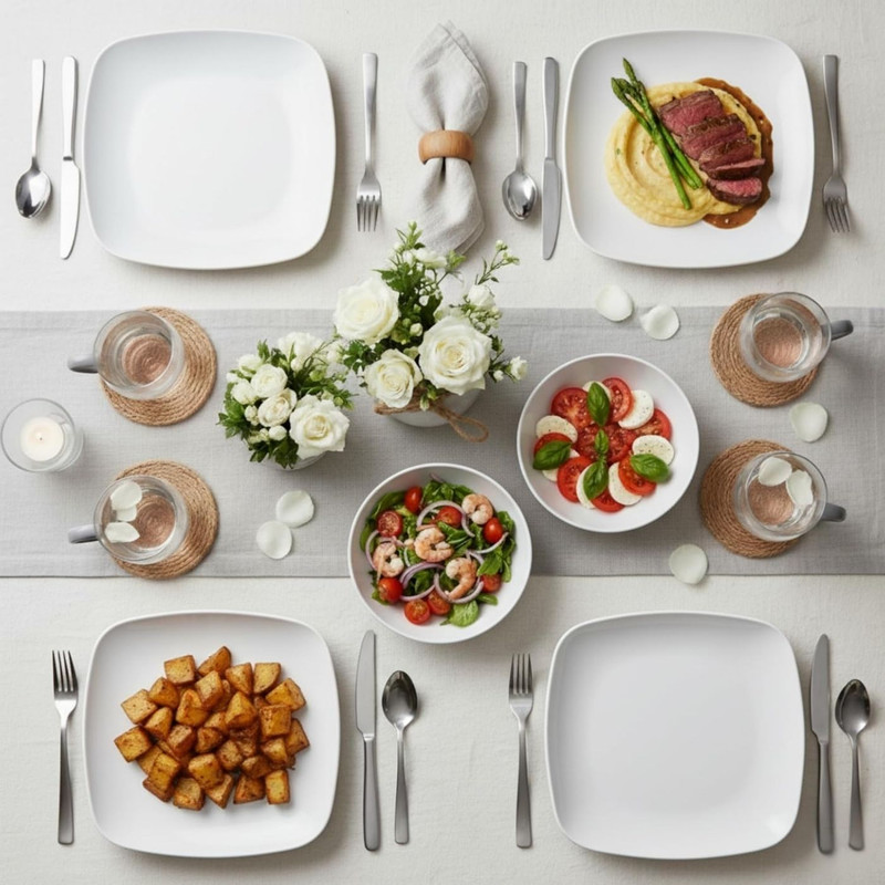 PLATO TENDIDO DE LOZA 20.8CM SET DE 6 UNIDADES - 4