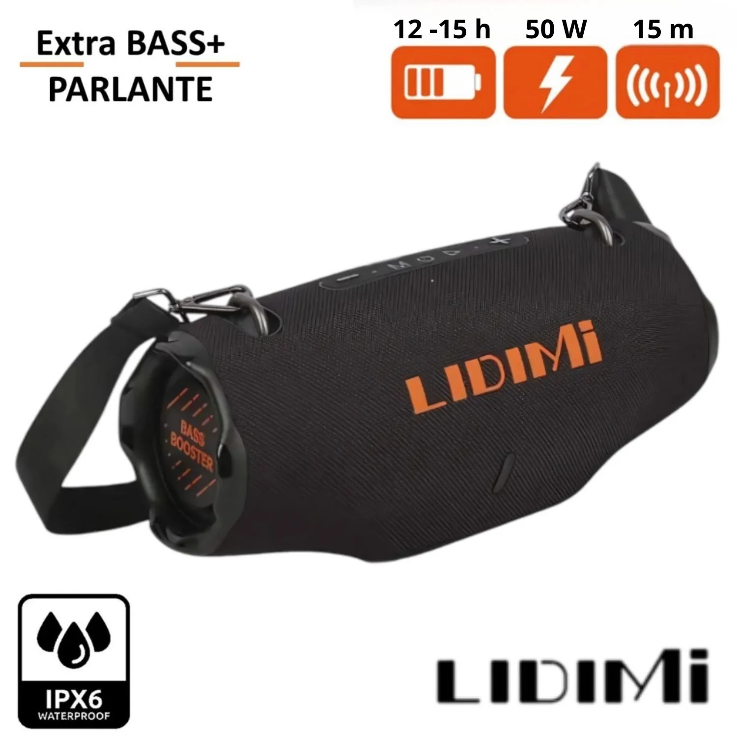 PARLANTE BLUETOOTH PORTÁTIL 50W LIDIMI LD-S835 – EXTRA BASS, USB Y EMPAREJAMIENTO TWS - 1