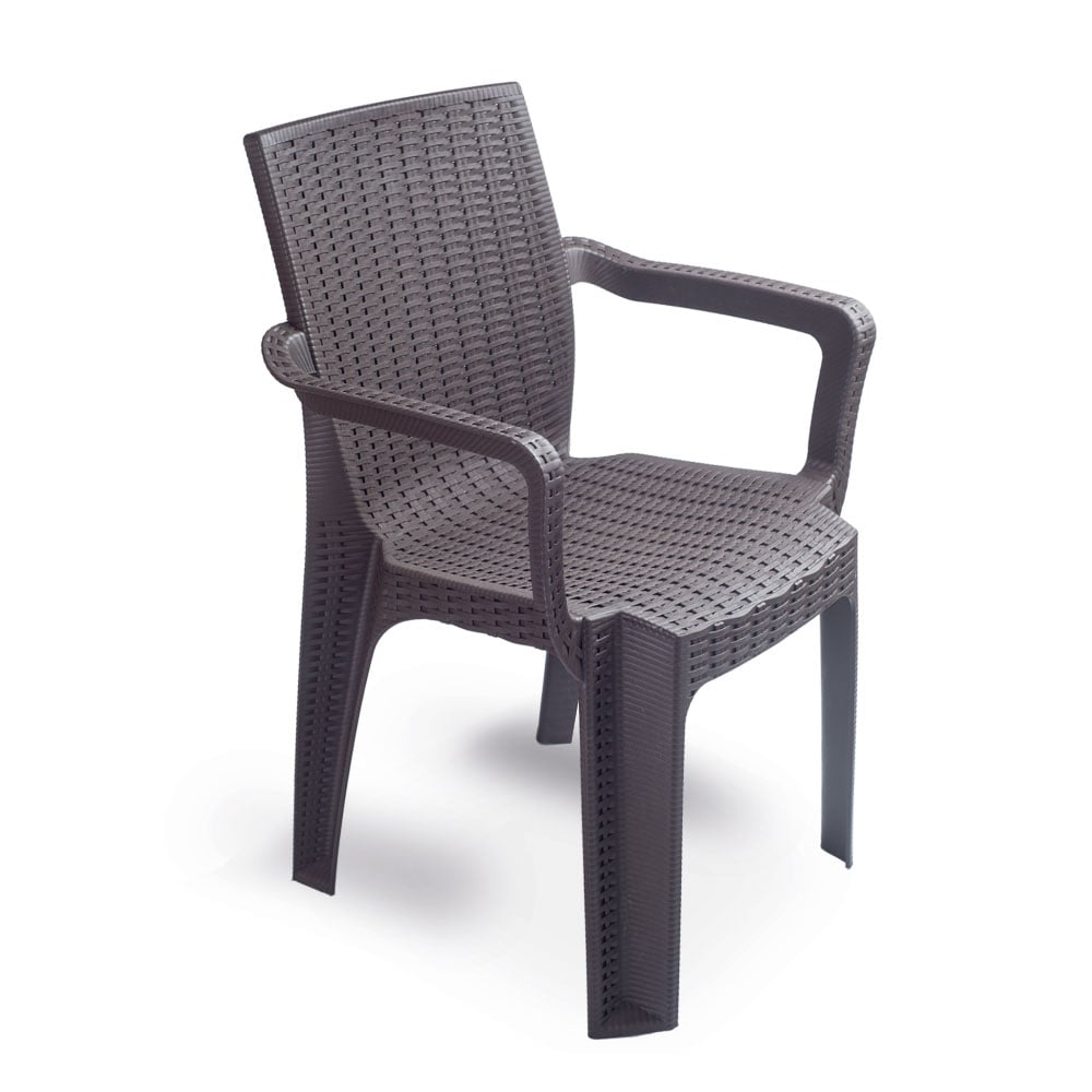 SILLA TERRA ESTILO RATÁN 3052025 – ESTRUCTURA FIRME CON APOYABRAZOS Y ACABADO MODERNO - 1