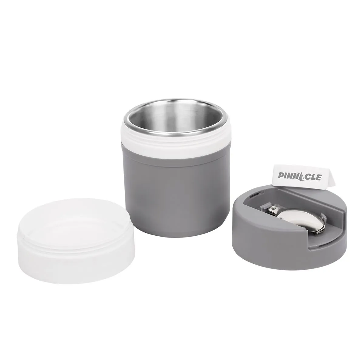 RECIPIENTE TÉRMICO PARA COMIDA POGO GRIS 600 ML ACERO INOXIDABLE - 3