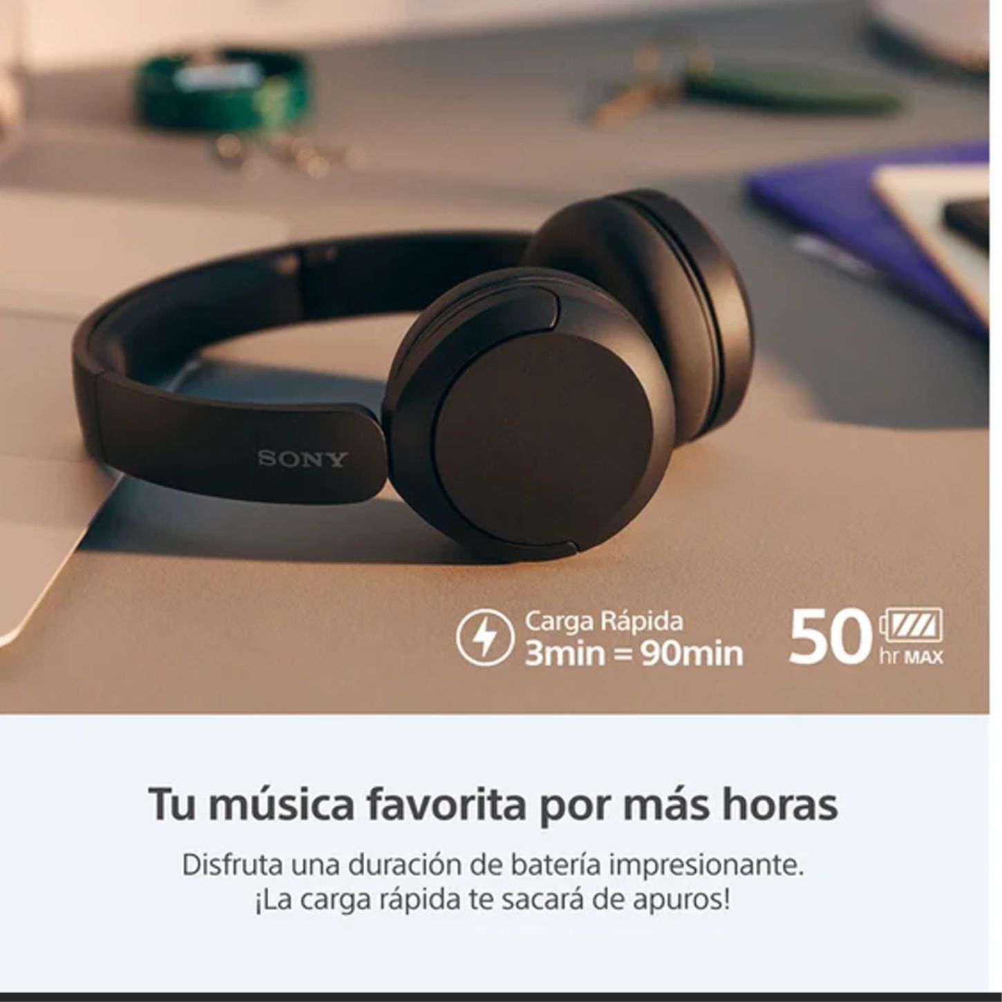 AUDÍFONOS INALÁMBRICOS SONY WH-CH520 NEGRO ALTA AUTONOMÍA - 3