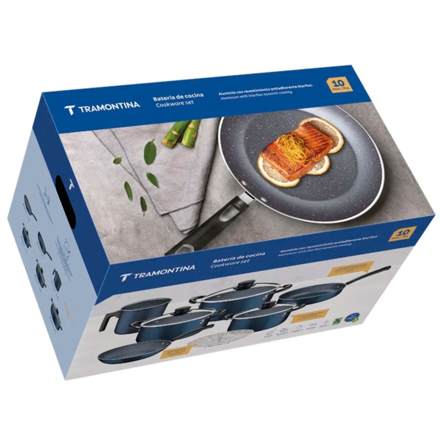 OLLAS TRAMONTINA 10 PIEZAS STARFLON MAX PARA COCINA - 2