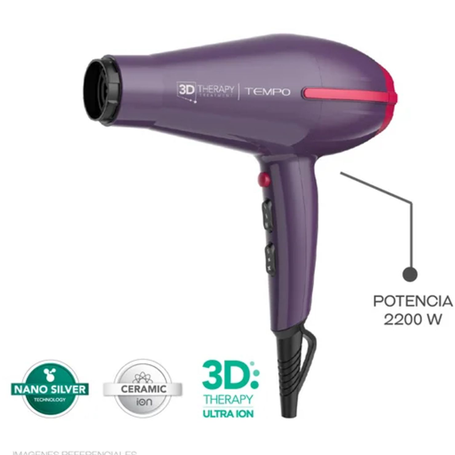 SECADORA GAMA TEMPO 2200W SECADO RAPIDO - 1