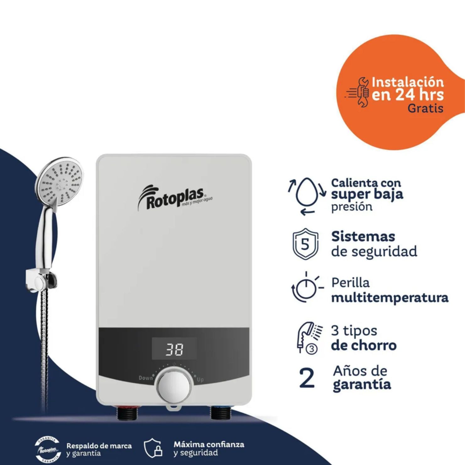 RAPIDUCHA ELECTRICA ROTOPLAS AVALON USO DOMESTICO - 2