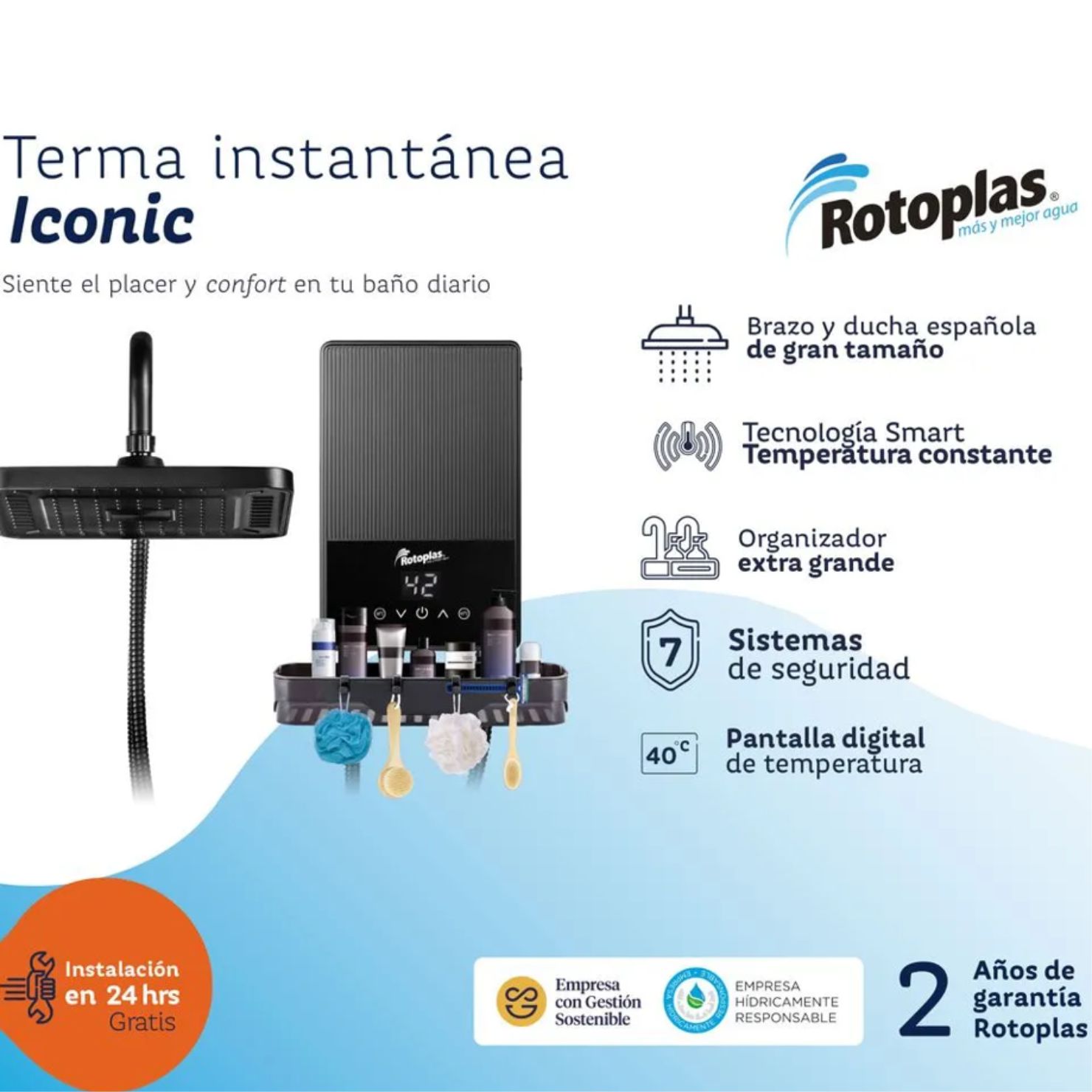 CALENTADOR DE AGUA ROTOPLAS ICONIC INSTANTANEO - 1