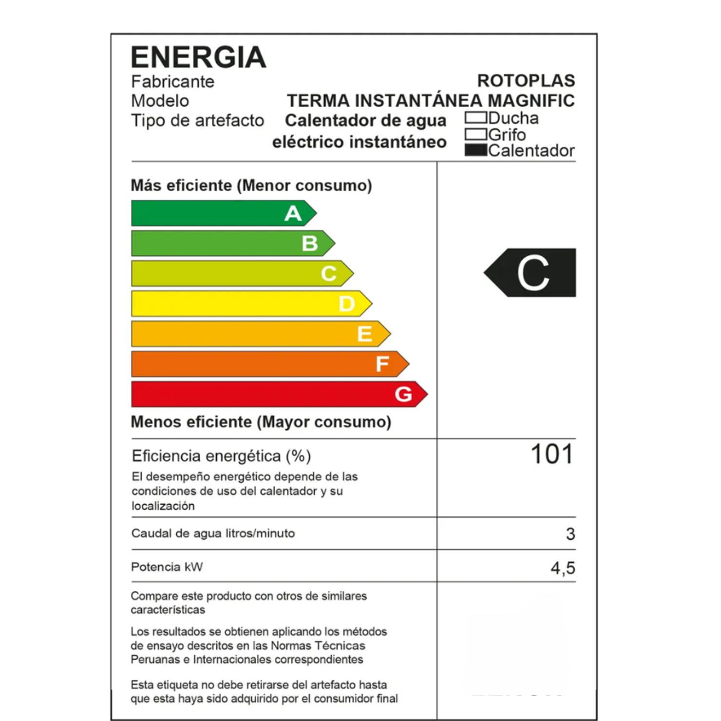 CALENTADOR DE AGUA ROTOPLAS MAGNIFIC INSTANTANEO - 3