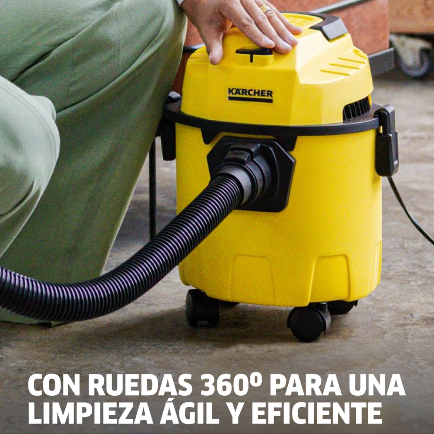 ASPIRADORA DE POLVO AGUA KARCHER WDL1 1000W USO HOGAR - 6