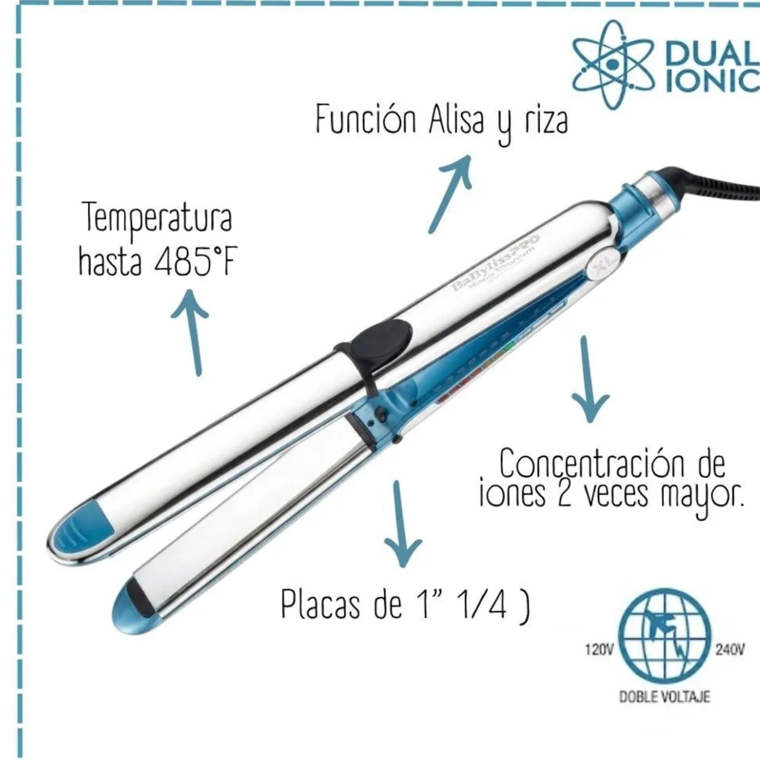 PLANCHA ALISADORA BABYLISS PRO BNT9000TXLPE OPTIMA 9000 XL PROFESIONAL - 2