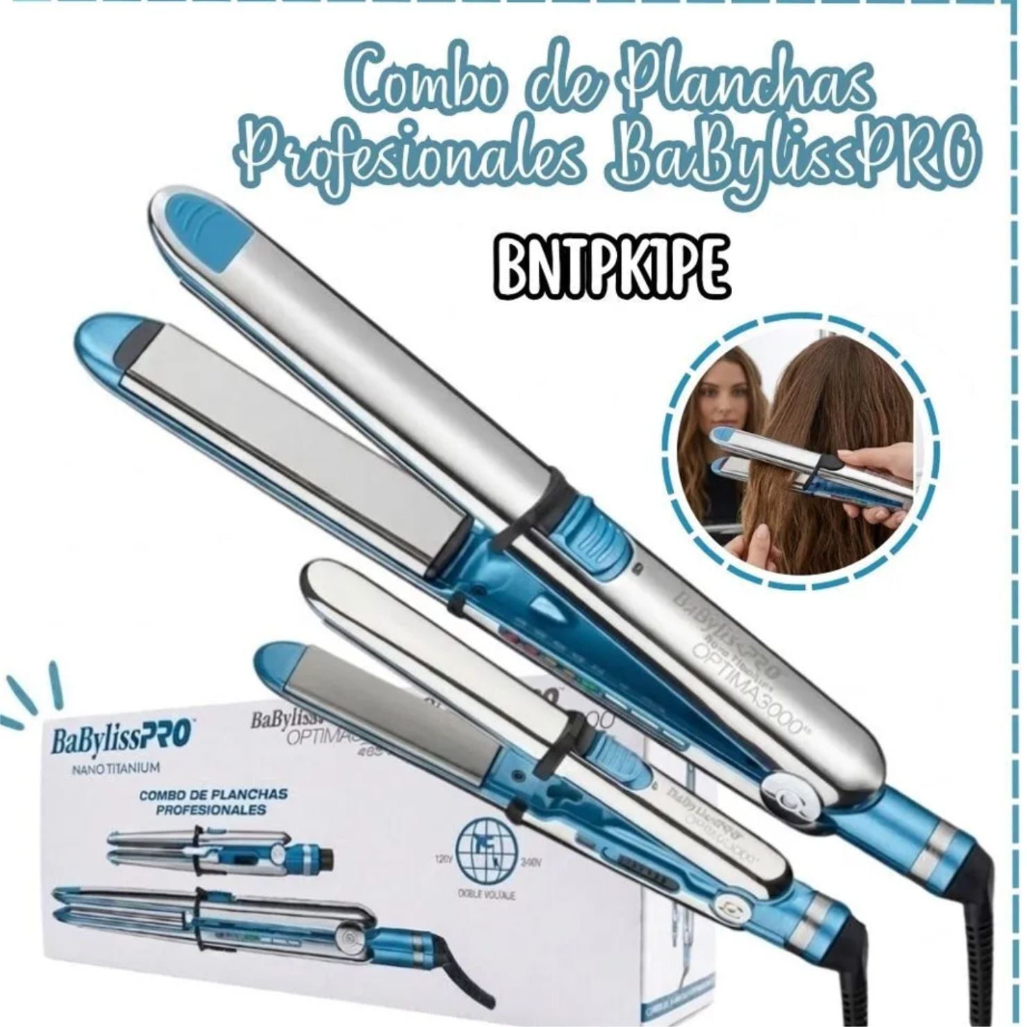 COMBO BABYLISSPRO PLANCHAS ALISADORAS OPTIMA 2000 Y OPTIMA 3000 - 1