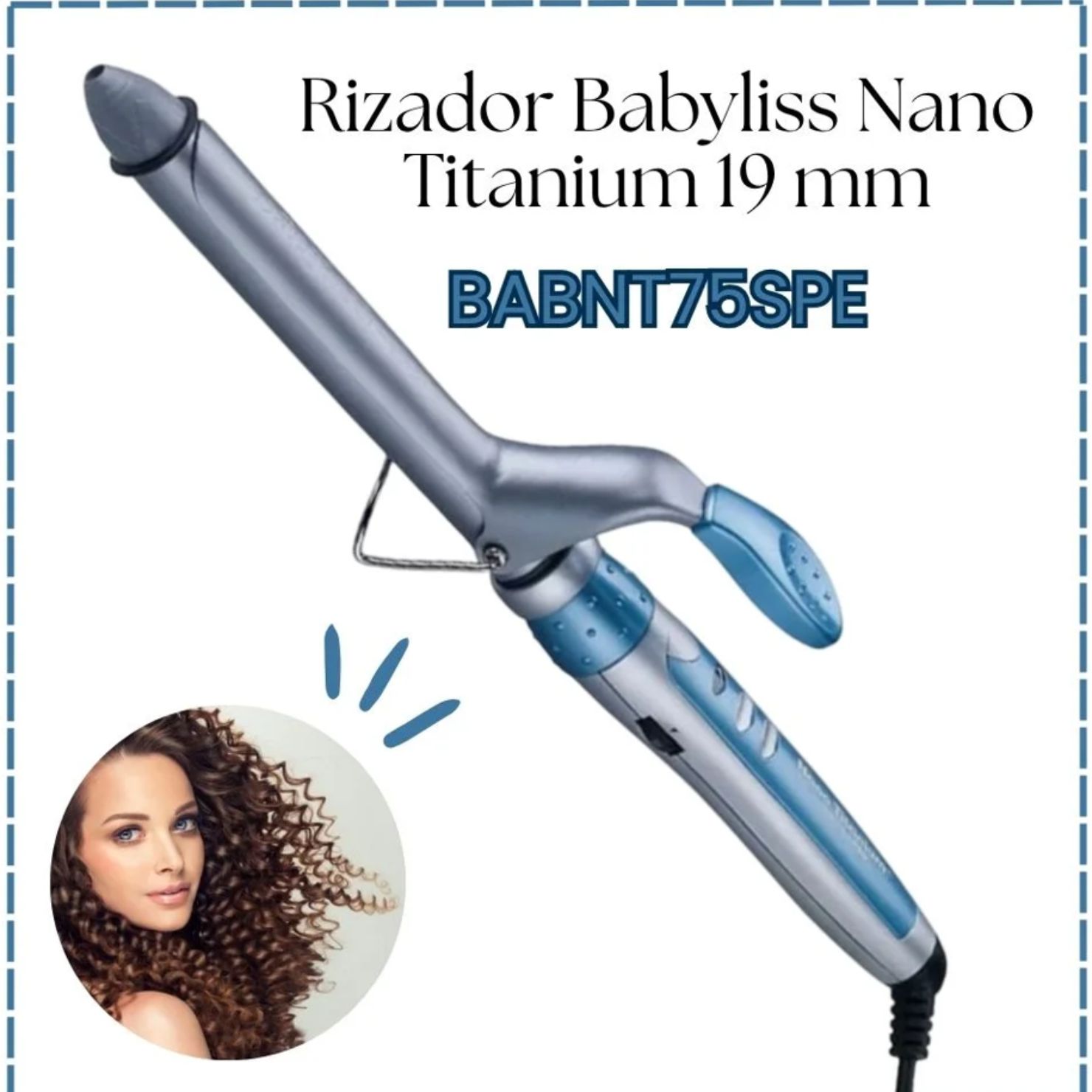 TENAZA RIZADORA BABYLISS PRO NANO TITANIUM 19 MM BABNT75SPE - 1