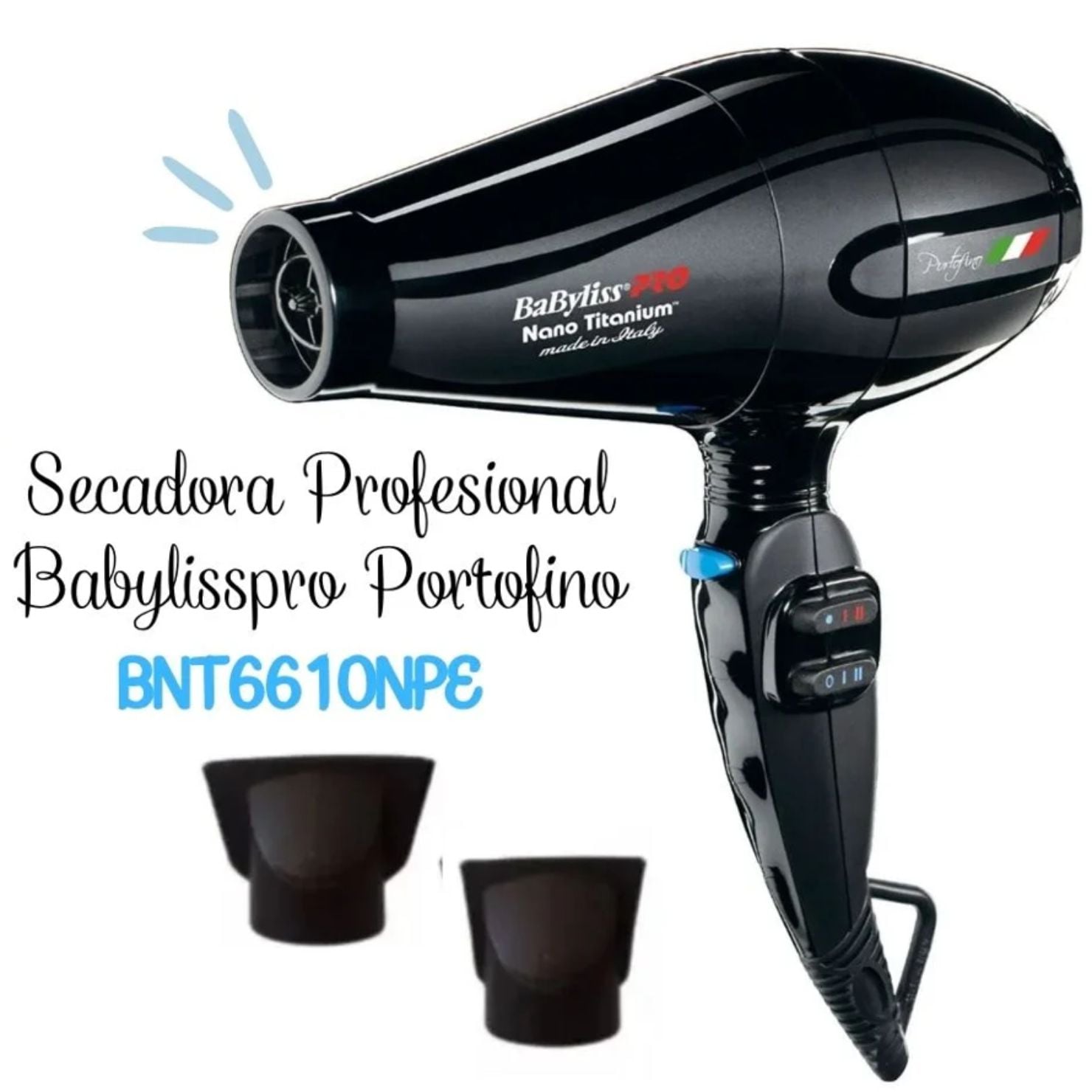 SECADORA BABYLISSPRO PORTOFINO NEGRO BNT6610NPE PROFESIONAL - 1