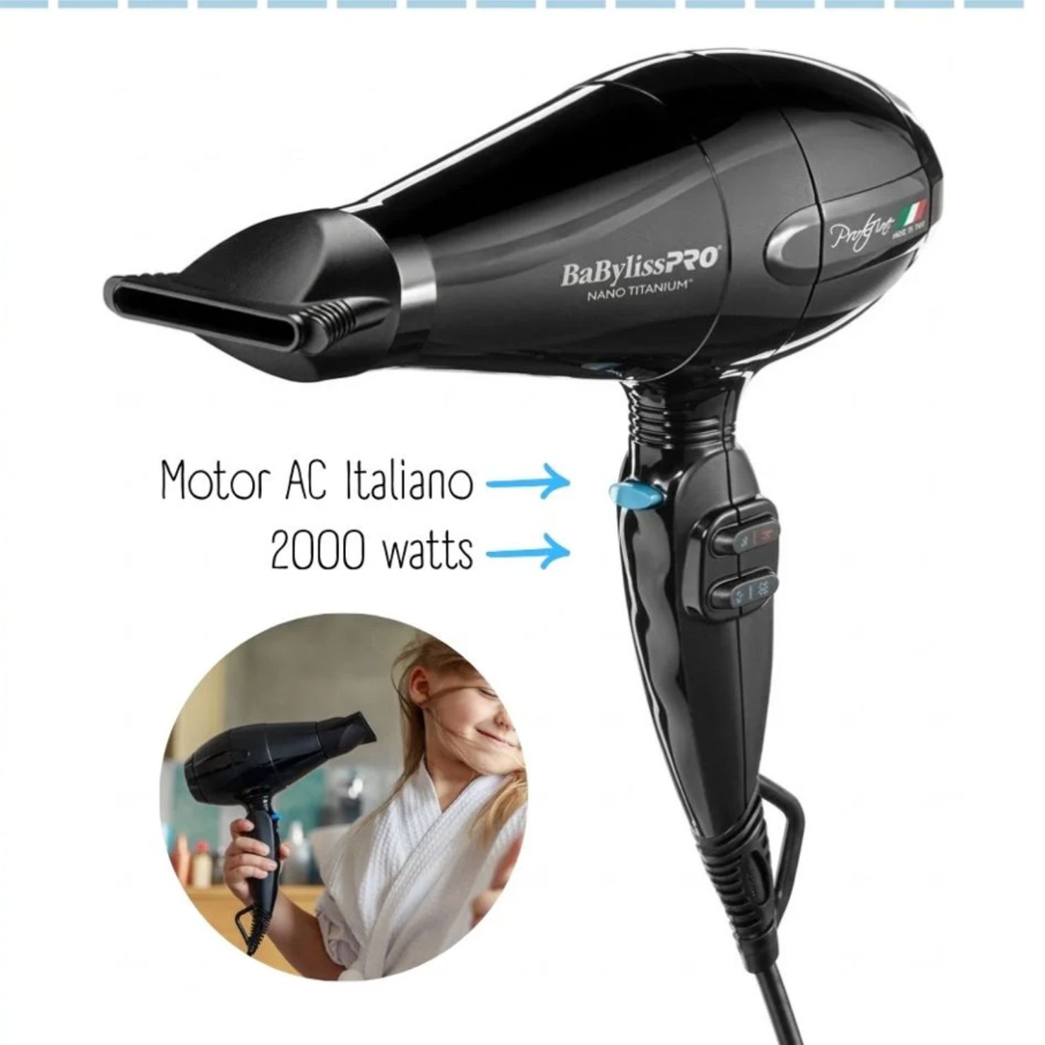 SECADORA BABYLISSPRO PORTOFINO NEGRO BNT6610NPE PROFESIONAL - 3