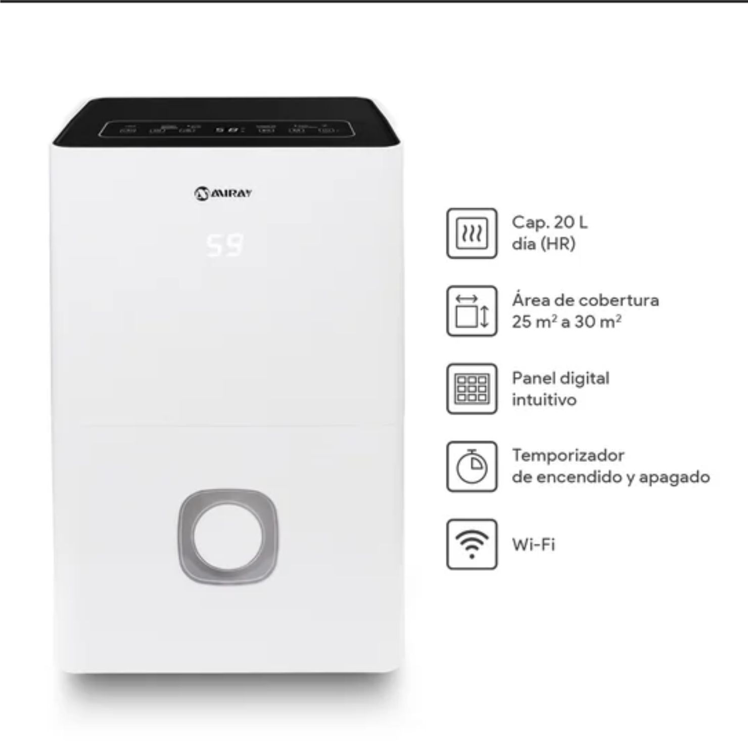 DESHUMEDECEDOR MIRAY DM-225W PARA AMBIENTES DE 25 A 30 M² - 3